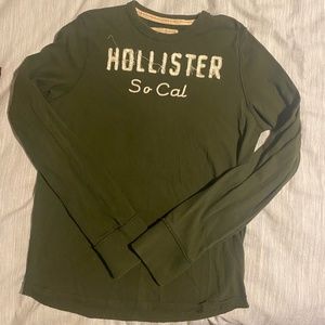 Hollister Men’s long sleeve shirt - Dark green - Size L